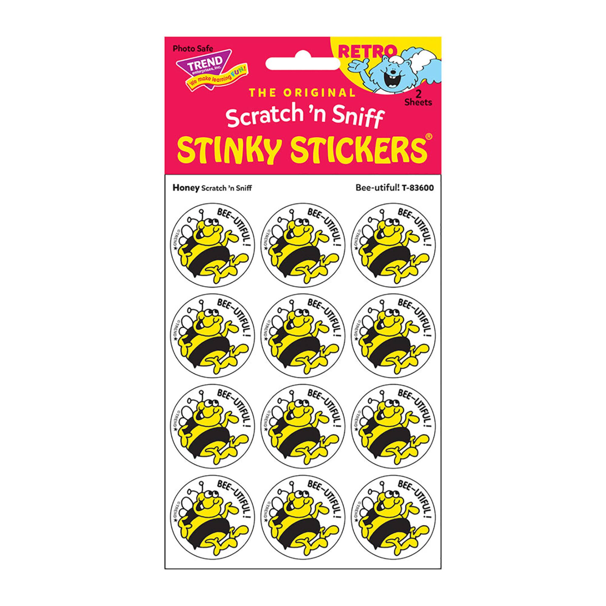 TREND Enterprises® Bee-utiful! Honey Scented Stickers, 6 Packs of 24